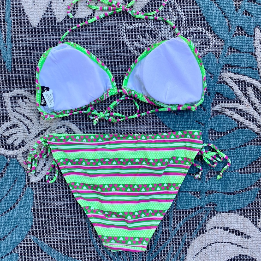 SOLD! InGear Two Piece Triangle String Bikini Top With Mid-Rise Bottom Large - Picture 4 of 5